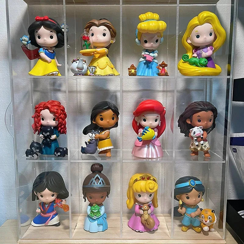 Disney Princess Blind Box Cinderella Aurora Pocahonta Snow White Ariel Rapunzel Mulan Belle Moana Jasmine Merida Figure Toy Gift