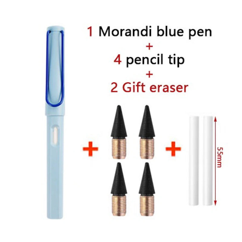 7PCS/Set Eternal Pencil and Refill Innovation Durable Writing Smoothly School Office Supplies Stationery