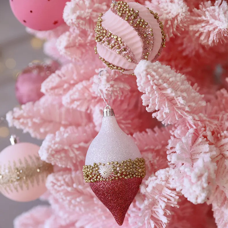 Christmas Decorations Pink Shaped Ball Tree Top Star Decoration Indoor Outdoor Scenes Shop Layout Holiday Creative Combination