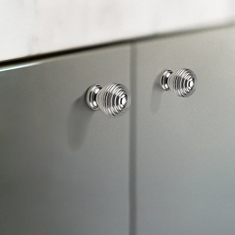 Silver Aluminum Single Hole Handle Modern Wardrobe Drawer Round Knob Kitchen Cabinet Furniture Small Door Handle Home Decoration