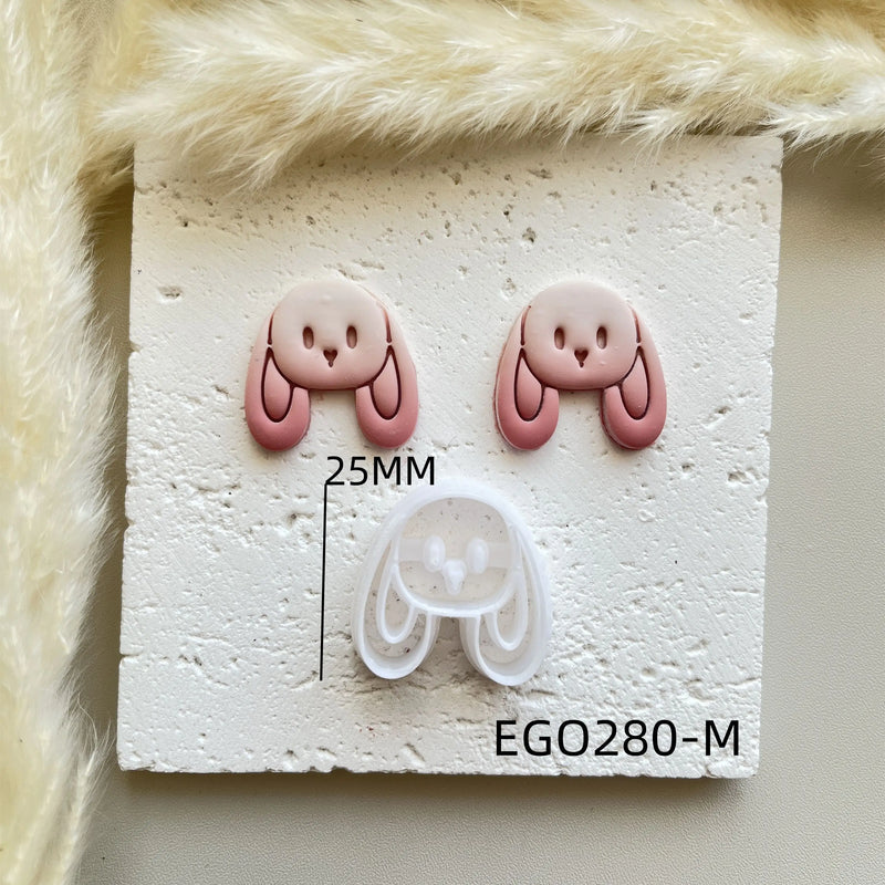 Shapes Small Easter Theme Polymer Clay  Cutter for Making Earrings, Easter Egg Rabbit Shape crucifix Soft pottery jewelry making