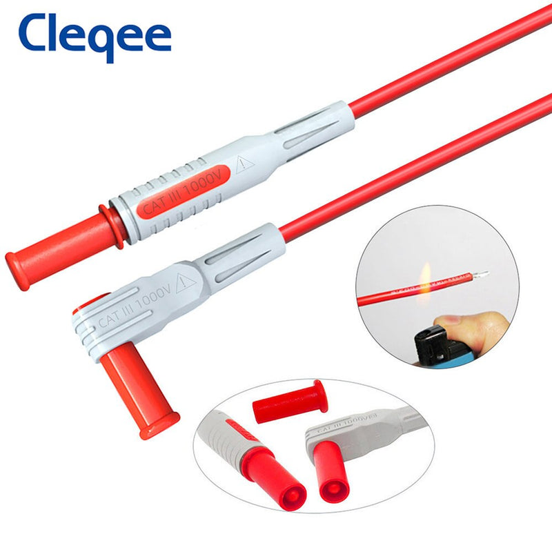 Cleqee P1308B 18PCS Test Lead Kit 4MM Banana Plug To Test Hook Cable Replaceable Multimeter Probe Test Wire Probe Alligator Clip