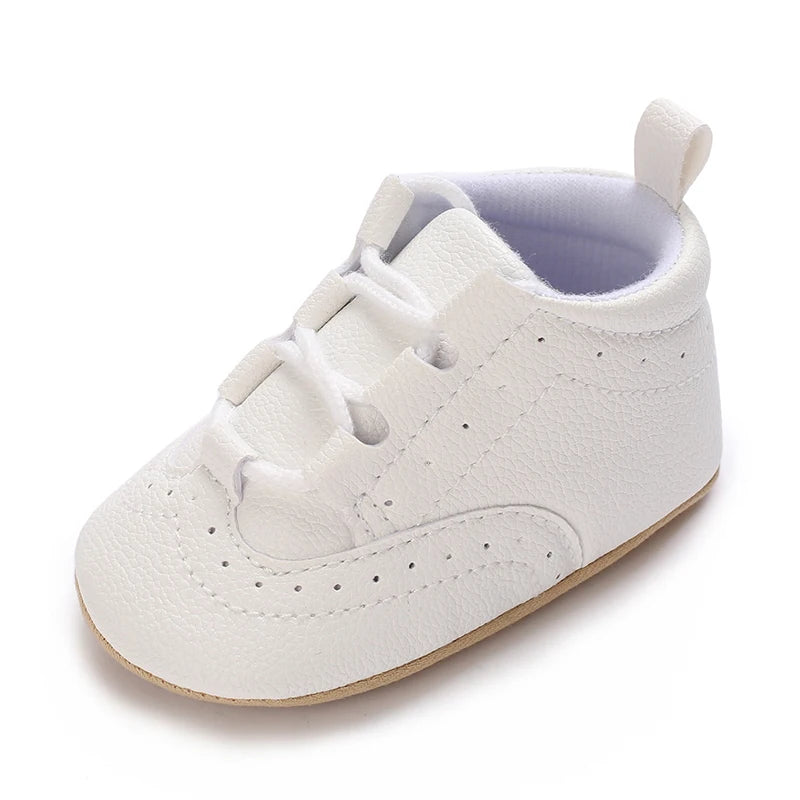 Newborn Baby Boys' Shoes Moccasin Fashion Casual Sports Shoes White Baptist Soft Sole Anti Slip First Step