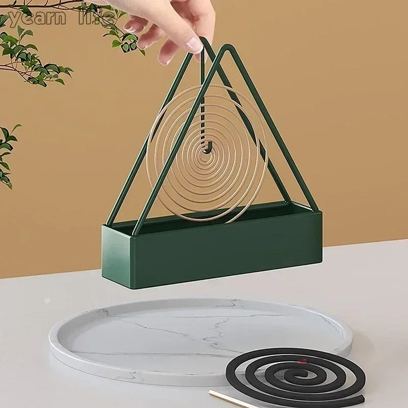 Incense Holders Coil Incense Burner Frame Iron Mosquito Coil Holder Modern Repellent Incense Rack for Household Bedroom Patio