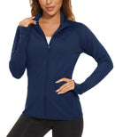 TACVASEN Full Zip UPF 50+ Sun Protection Summer Jackets Womens Long Sleeve Shirts Casual Jackets W/ Zipper Pockets Tops Outdoor
