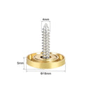 Uxcell 2/4/8pcs 10/12/14/18/22/25mm Mirror Screws Decorative Cap Cover Nails Polished Gold Silver