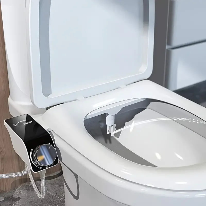 Bidet Hot Cold Warm Water Bidet for Toilet Seat Smart Non-Electric UltraSlim Bidet Self Cleaning Dual Nozzle Adjustable Pressure