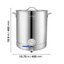 SucceBuy Stainless Steel Kettle 16 GALLON Brewing Pot Tri Ply Bottom for Beer Brew Kettle Pot Home Brewing Supplies Includes Lid
