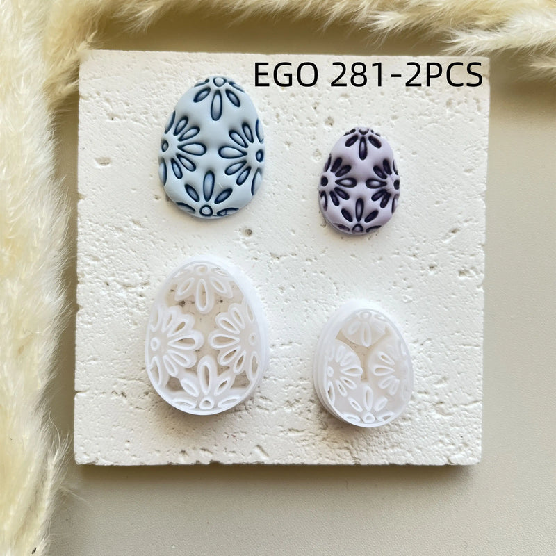 Shapes Small Easter Theme Polymer Clay  Cutter for Making Earrings, Easter Egg Rabbit Shape crucifix Soft pottery jewelry making
