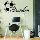 Soccer Ball With Name - Wall Art, Personalized Name Vinyl Sticker, Sports Wall Decor Murals For Boy Bedroom E944