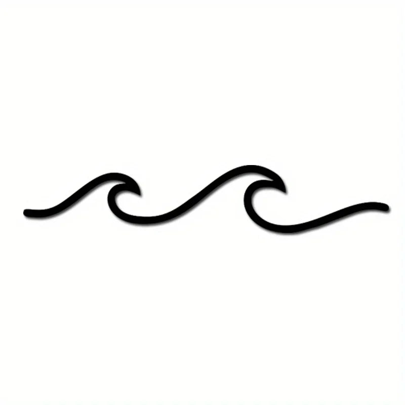 HelloYoung Metal Wave Art Sign Wall Decor Ocean Wave Wall Hanging Minimalist Lines Iron Crafts Metal Wall Hanging for Office