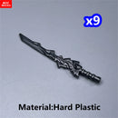 9pcs MOC Bricks 4cm Action Figure Ninja Weapon Sword Dragon Accessory Assembled Building Blocks Children Toys
