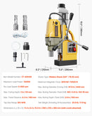 SucceBuy Magnetic Drill Boring Diameter Portable Electric Mag Drill Press Drilling Machine Metal Surface Industrial Improvement