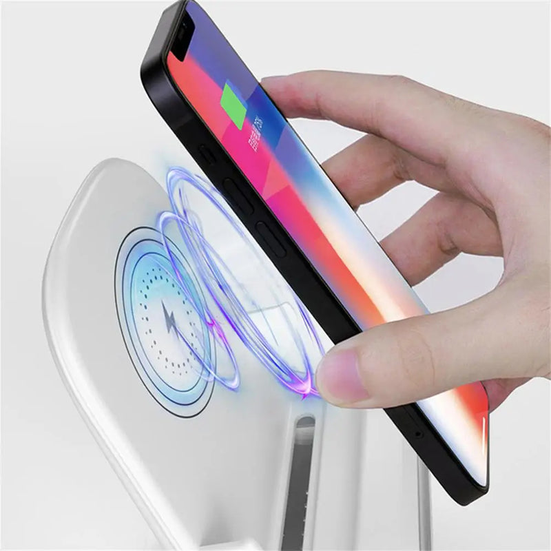 Wireless Phone Charger Station Multifunctional Portable Fast Charging Mini Chair Charger Holder For All 4-11 Inch Phones Tablet