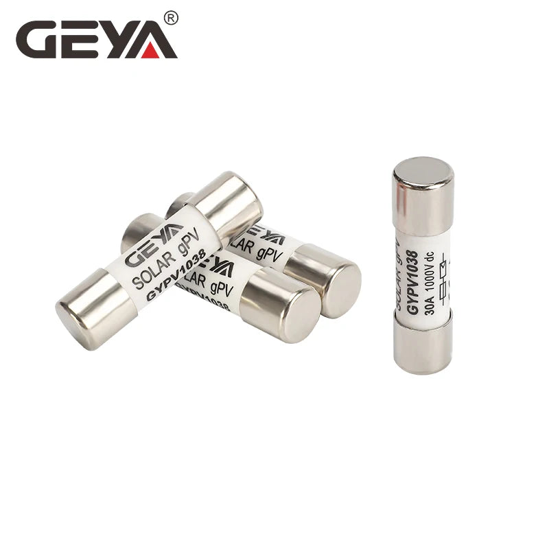 GEYA GYPV-32 2P Parallel DC Fuse Holder 10*38mm High Voltage Solar PV 1000VDC Fuse Link 2A 6A 10A 15A 20A 25A 30A