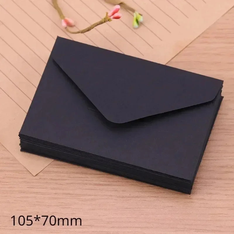 10/20/30/40/100 pcs Classical White Black Kraft Blank Mini Paper Window Envelopes Wedding Invitation Envelope Gift Envelope