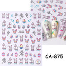 3D Bunny Nail Art Sticker Decals Decorations Easter Egg Design Cute Cartoon Rabbit Flower Nail Stickers Sliders for Manicure