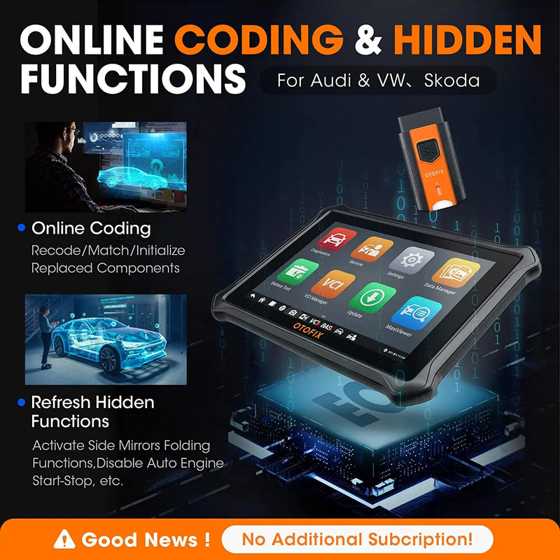 OTOFIX D1 Diagnostic Tool Bi-directional Control OE-level OBD2 All System Bluetooth Scanner Automotive Tool 2 Years Free Update