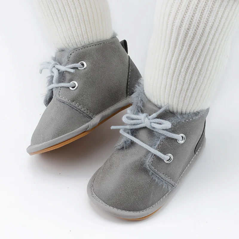 New Snow Baby Booties Shoes Baby Boy Girl Shoes Crib Shoes Winter Warm Cotton Anti-slip Sole Newborn Toddler First Walkers Shoes