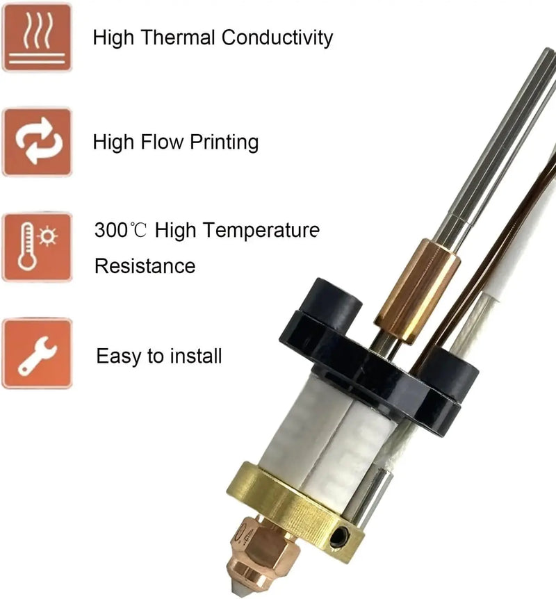 For Creality K1C Ceramic Heating Block Hotend Kit 300°C High Temperature High Flow with Titanium Throat 3D Printer Parts