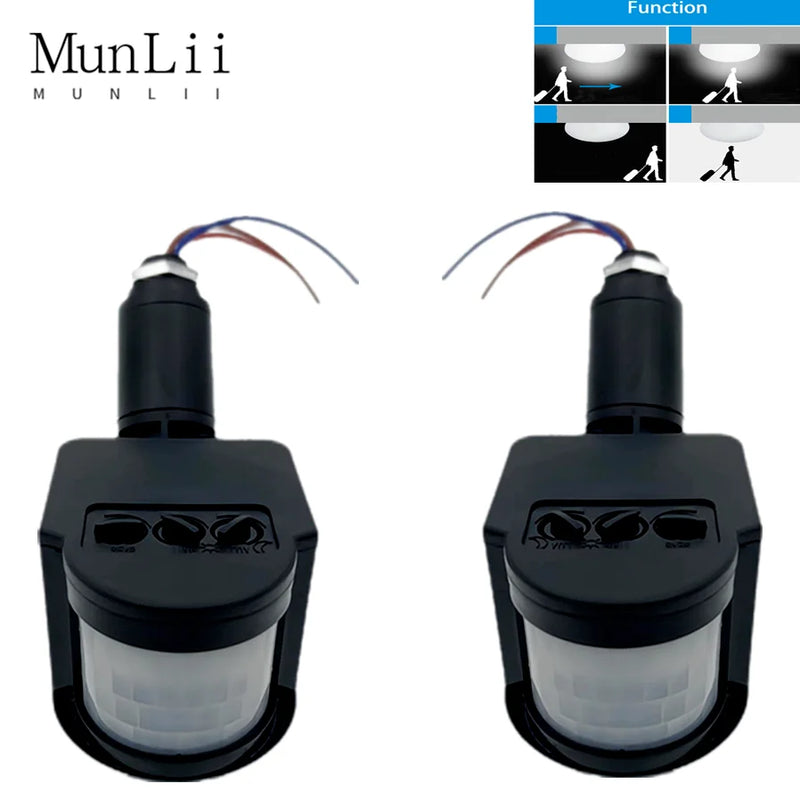 MunLii LED Motion Sensor Light Switch Outdoor AC 220V/110V Automatic Infrared PIR Motion Sensor Switch With LED Light