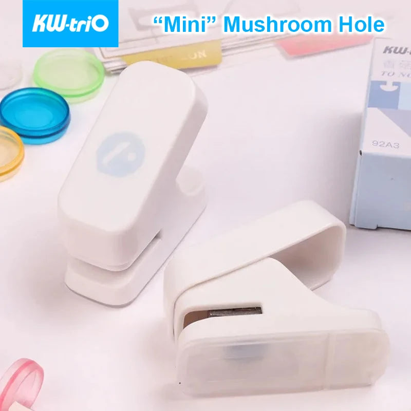 KW-TRIO Hole Puncher Single Mushroom Hole Punch For Handicrafts Card Craft Loose-leaf Paper Creative Stationery Office Gadgets