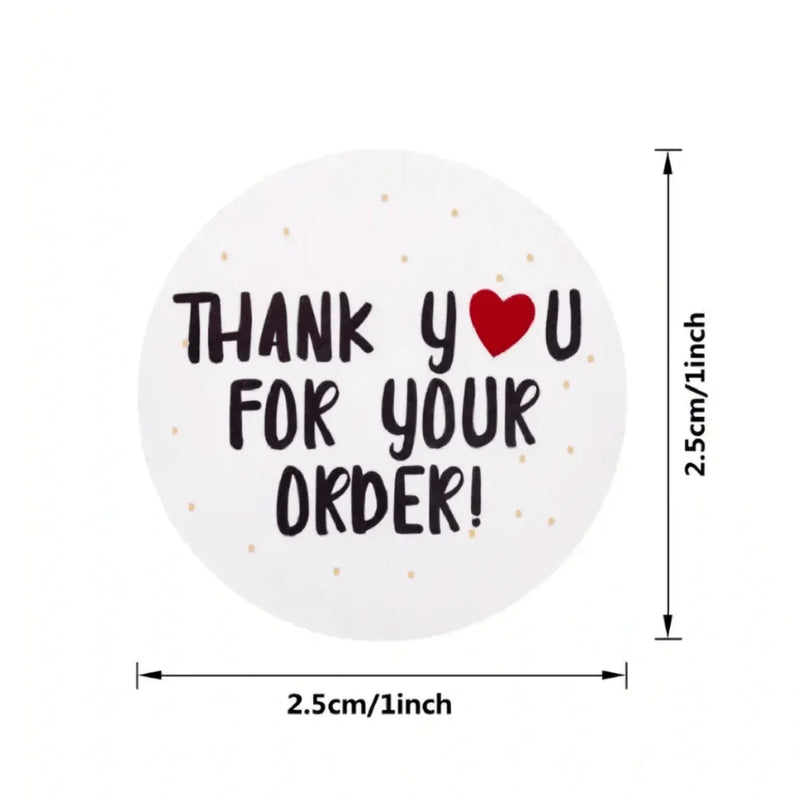 1roll 500pcs Thank You For Your Oder Sticker DIY Small Business Online Store Shop Packing Shipping Accessories