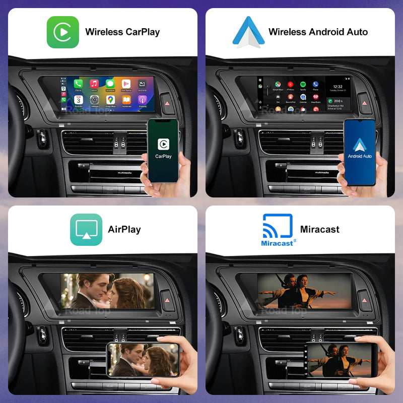 Linux Car Multimedia Radio Touch Screen For Audi A4 A5 2013-2015 with Wireless CarPlay Android Auto Airplay Miracast Function