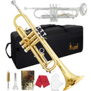 SLADE Bb Trumpet Brass Instrument Standard Brass Trumpet Set for Students Beginners Professional Trumpet Gold Silver with Box