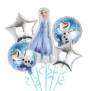 5pcs Disney Frozen Elsa Anna Snowflake Foil Balloon Star Balloon Girls Birthday Party Baby Shower Christmas Decor