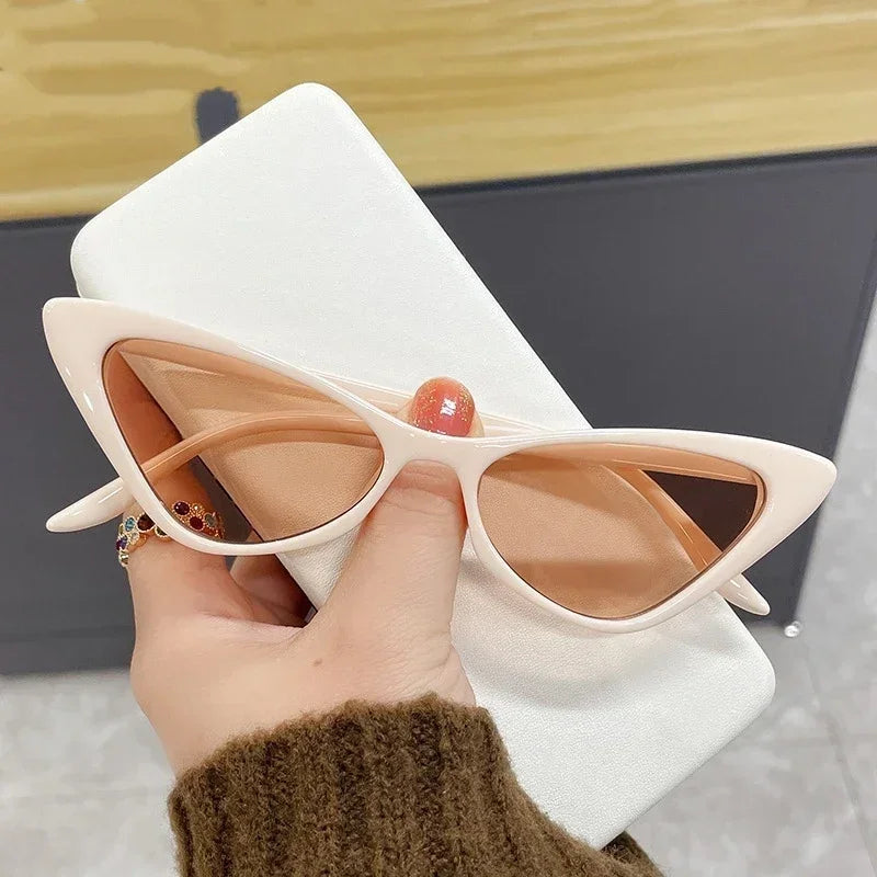 Fashion Women's Luxury Cat Eye Sunglasses Triangle Vintage Design UV400 Sun Glasses Unisex Classic Small Outdoor Goggle Shades