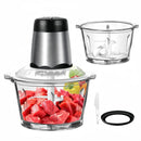 BRIEFNESS 2L Electric Meat Grinder & Vegetable Chopper, 300W Food Processor, 2 Speeds for Nuts/Onions, Kitchen Blender & Slicer