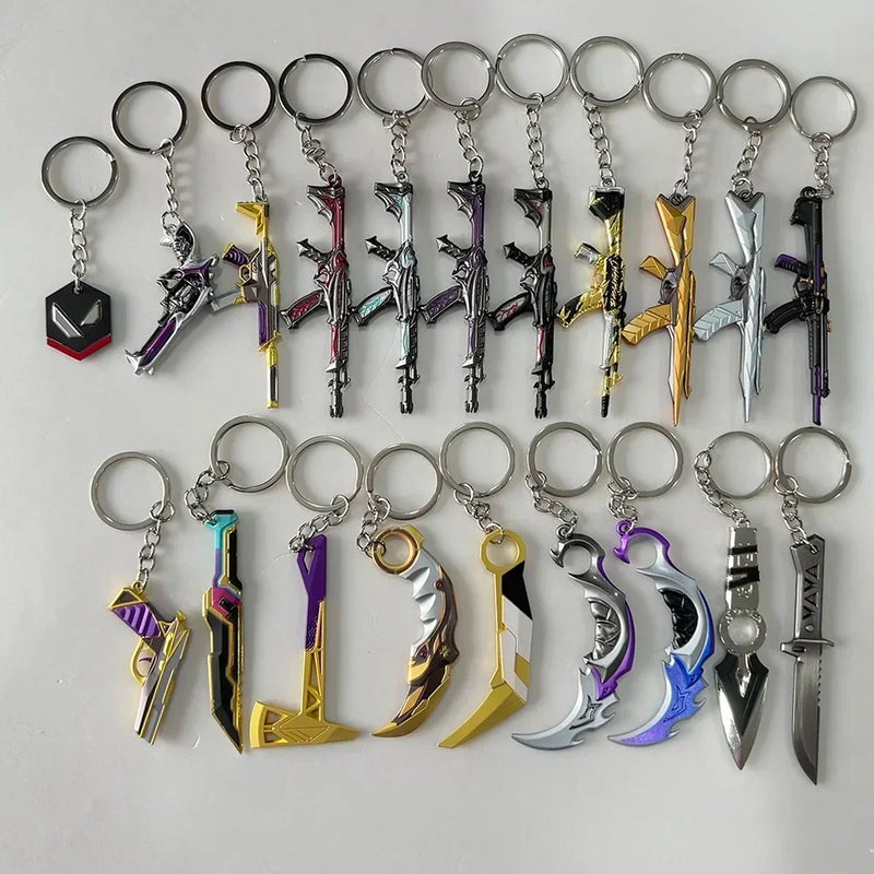 Valorant Weapon Keychain Reaver Karambit Vandal Prime Champions Skins Samurai Sword Pocketknife Weapon Model Gifts Toys for Boys