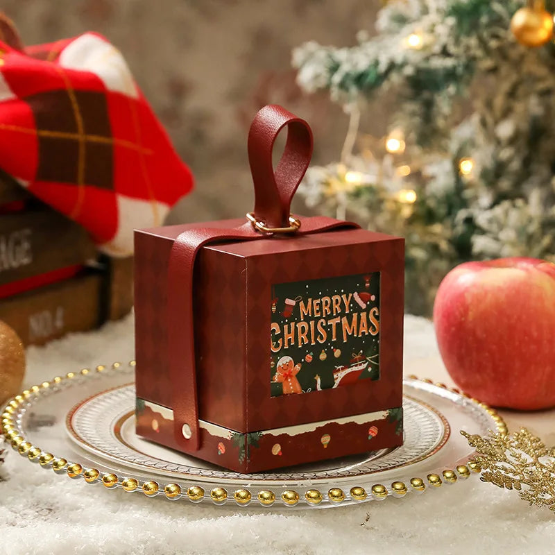 Christmas Candy Box Christmas Eve Apples Gift Packing Box Mousse Cake Dessert Box Hand-held Gift Box Christmas Decoration