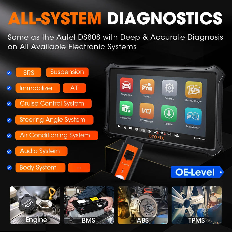 OTOFIX D1 Diagnostic Tool Bi-directional Control OE-level OBD2 All System Bluetooth Scanner Automotive Tool 2 Years Free Update