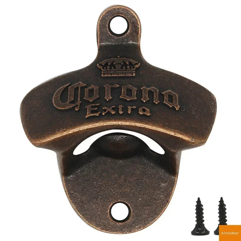 Retro Bar Wall Decorative Bottle Opener Wall Mounted Hanging Openers Tools Alloy Electroplating Process Bar Cafe Wall Decoration