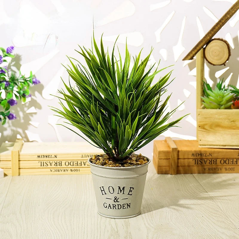 Artificial Plant Bonsai Creative Grass Ball Green Fake Plant Flower Potted Ornaments for Home Room Table Garden Decoration Gifts