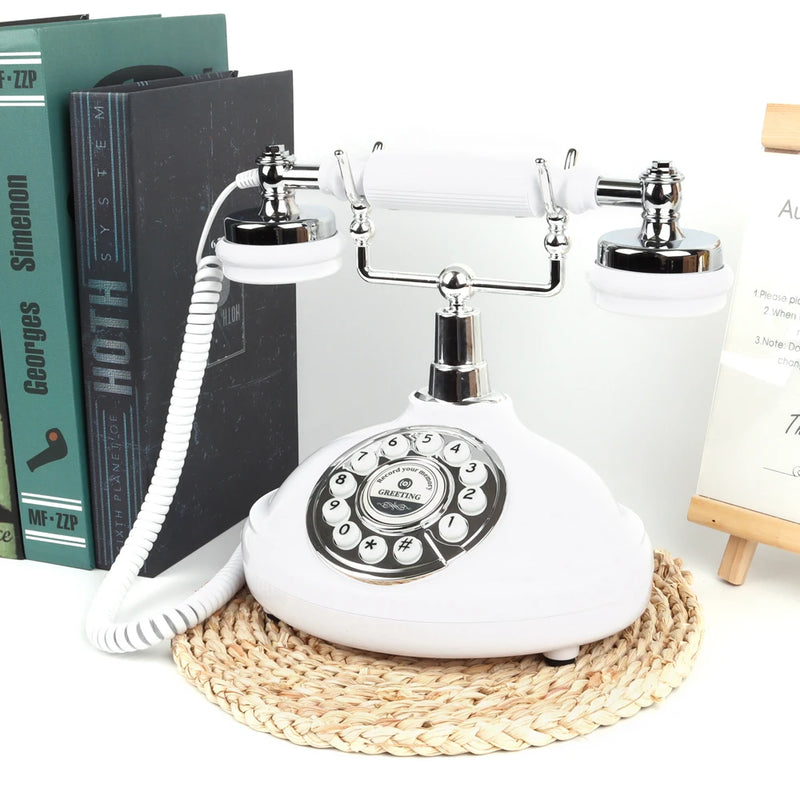 Audio Guestbook Phone Luxury Retro Telephone Dial Button Wedding Recording Guestbook,Guest Phone Blessing Mailbox