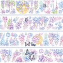 Wisteria Flower PET Tape Butterfly Decorative Tapes Sticker for Diary Scrapbooking Materials Cards Making Washi Tapes