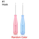 Handmade Steel Stitcher Sewing Awl Shoes Bags Hole Hook DIY Leather Tool Plastic Handle Cone Needle Shoe Repair Needles