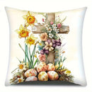 Easter decoration pillow cover home room decoration truck cross rabbit and egg pattern printing sofa cushion cover