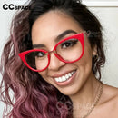 45045 Anti-blue Light Brand Designer Optical Lady Cat Eye Glasses Frames For Women EyeGlasses Metal Temple Fashion Eyewear