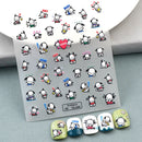 1PCS 5D Cartoon Kuromi Hello Kitty Nail Stickers Sanrio Animation Nail Art Decoration Sanrio Cute Melody Embossed Stickers