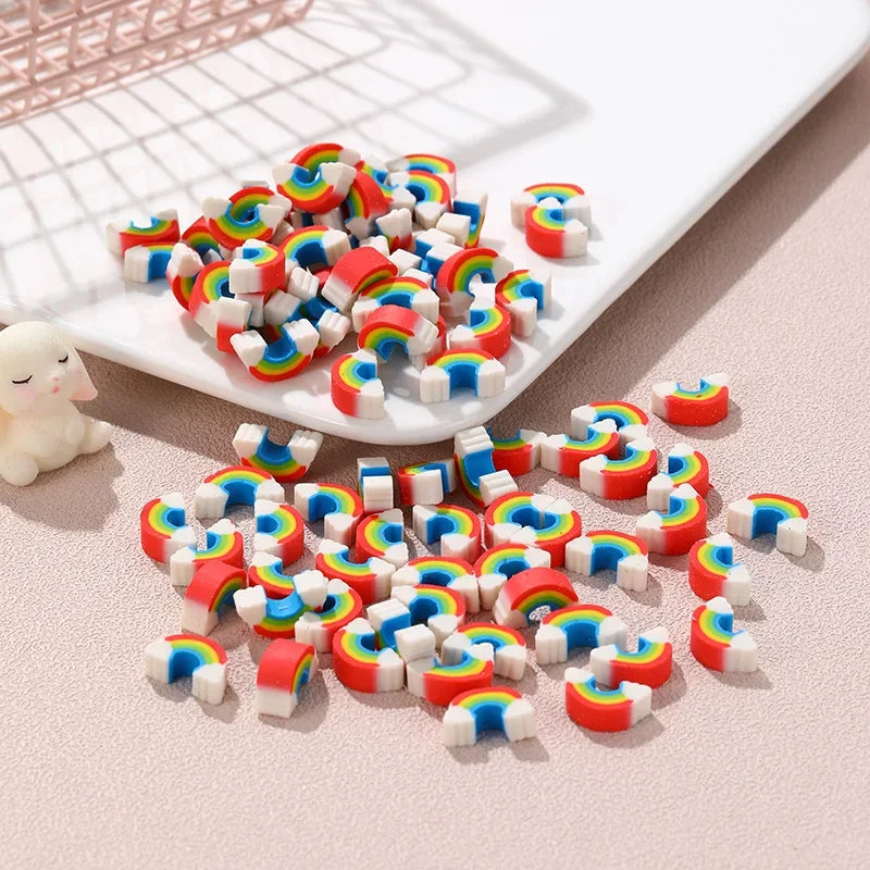 10Pcs/Lot Kawaii Rainbow Erasers Student Pencil Rubber School Stationery Cute Cartoon Mini Rainbow Bridge Eraser for Kids Gifts