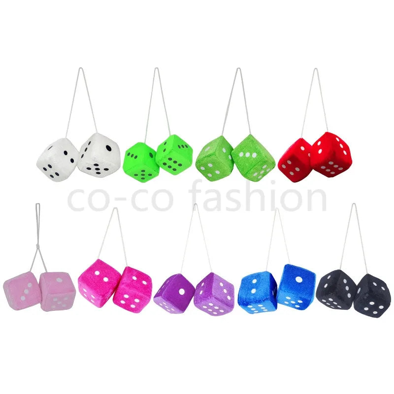 Car Pendant Hanging Ornament Dice Velvet/Plush New Year Gifts Car Rear View Mirror Pendant Car Goods Car Styling