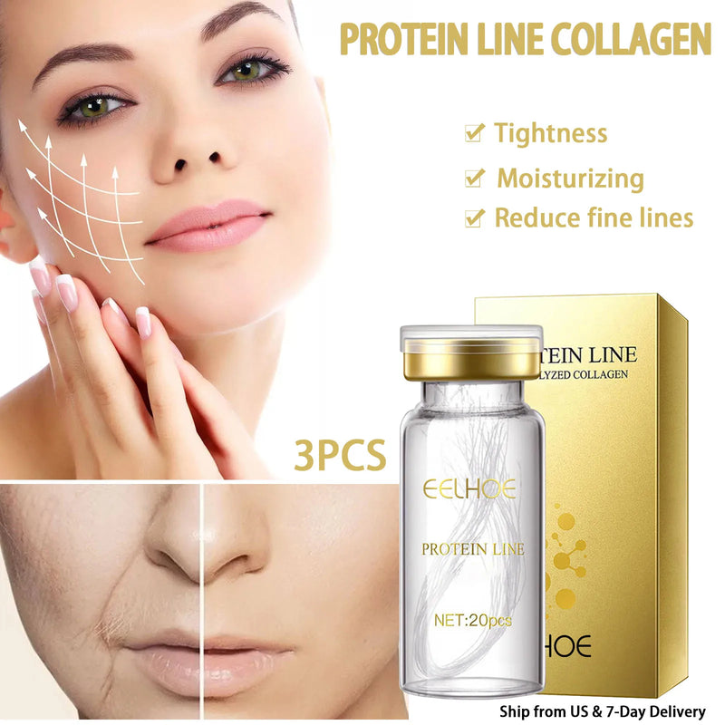 3PCS Soluble Protein Elevation Line Reduce Fine Lines On The Face, Improve Skin Elasticity, Moisturize And Nourish The Skin