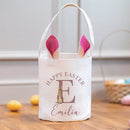 Personalised Initial name pink blue Bunny rabbit bag happy Easter party home decoration Egg Hunt basket kid boy girl gift Bucket