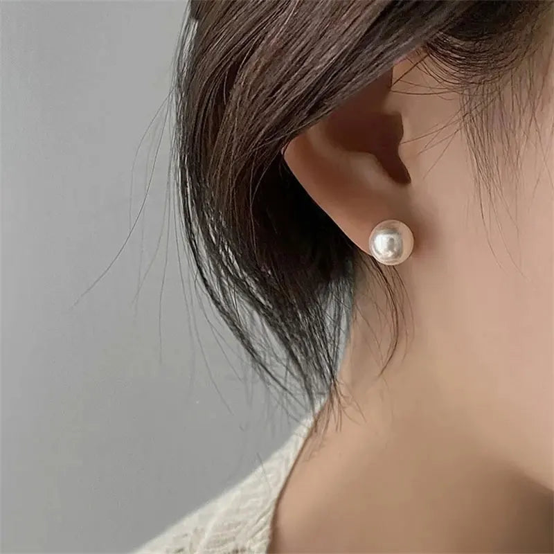 Senlissi- Wholesale 4-14mm Freshwater White Pearl and 925 Sterling Silver Stud Earrings for Women  Jewelry Gifts