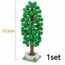 City House Accessories MOC Bricks 3471 2435 6064 Plant Tree Pine Prickly Bush 2x2x4 Green Grass Building Bricks Creative Toys