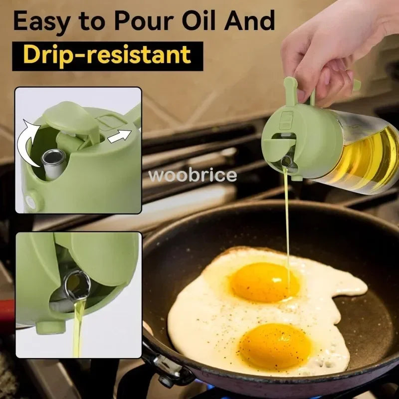 Glass Oil Spray Bottle Kitchen Oil Spray for Cooking Anti-leakage Olive Oil Storage Bottle for BBQ Salad Steak Kitchen Supplies